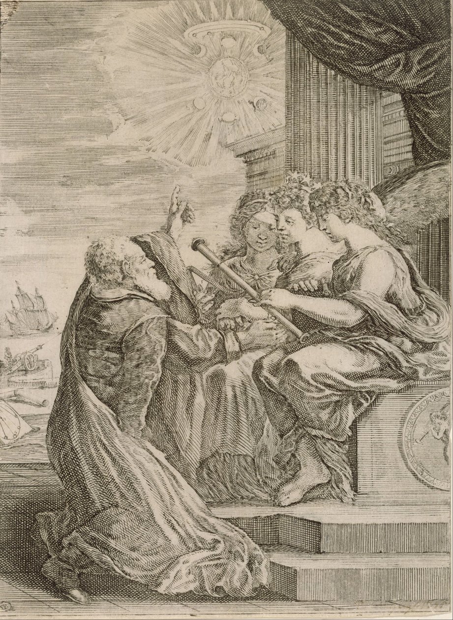 Frontispiece لأعمال غاليليو غاليلي بواسطة ستيفانو ديلا بيلا