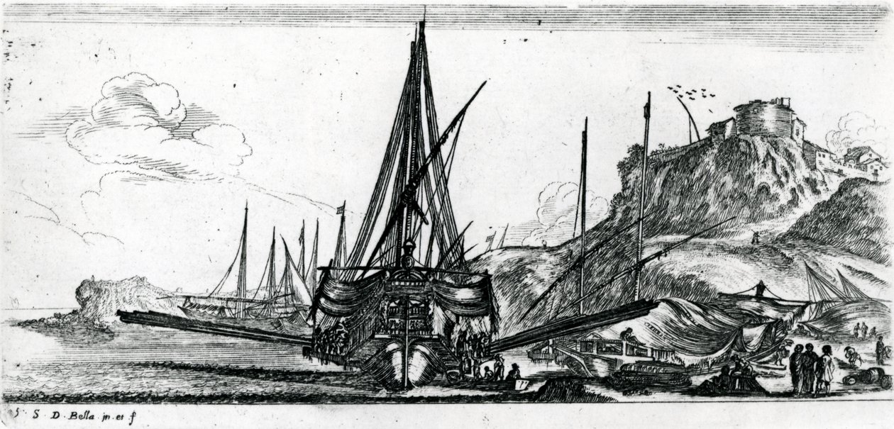 اللوحة 5 من "مظاهر الغواصين" ، ج. 1640 بواسطة ستيفانو ديلا بيلا