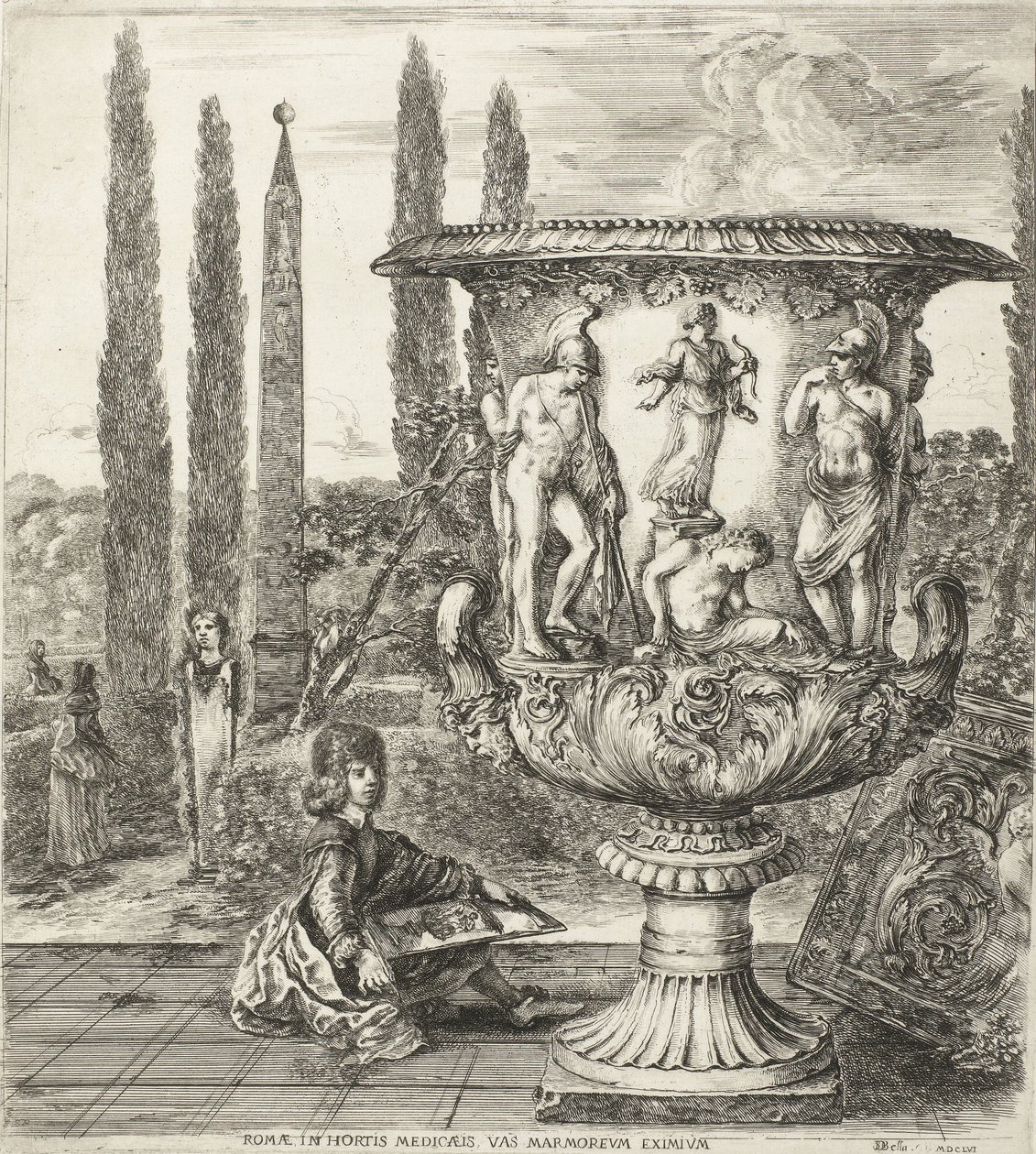 الشاب Cosimo III de Medici يرسم إناء Medici ، 1656 بواسطة ستيفانو ديلا بيلا