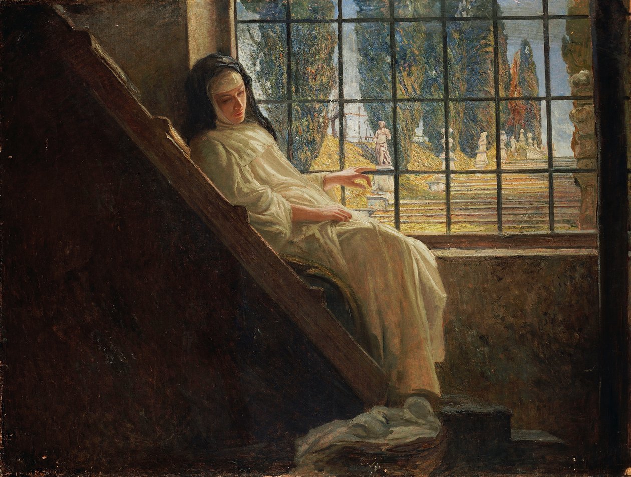الصمت لستيفانو برساني (1872-1914) زيت على قماش بواسطة ستيفانو برساني