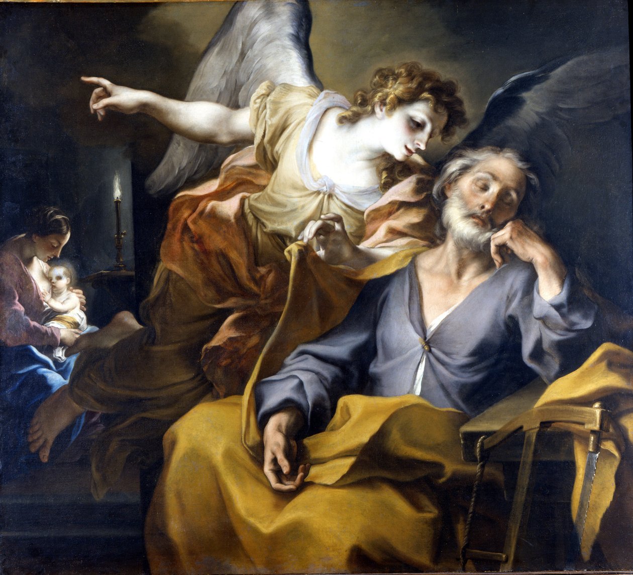 حلم جوزيف اللوحة لستيفانو ماريا ديت ليجنانينو (1660-1715) 1708 متحف سيفيكو ، نوفارا ، إيطاليا (pse1471) بواسطة ستيفانو ماريا لجناني