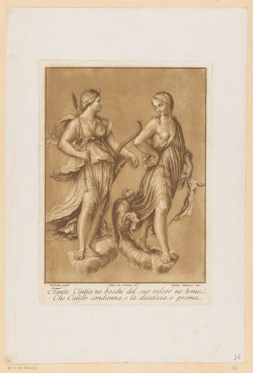 ديانا أون كاليستو Plafondschilderingen van de Loggia di Galatea in de Villa Farnesina te Rome (عنوان السلسلة) بواسطة ستيفانو موليناري