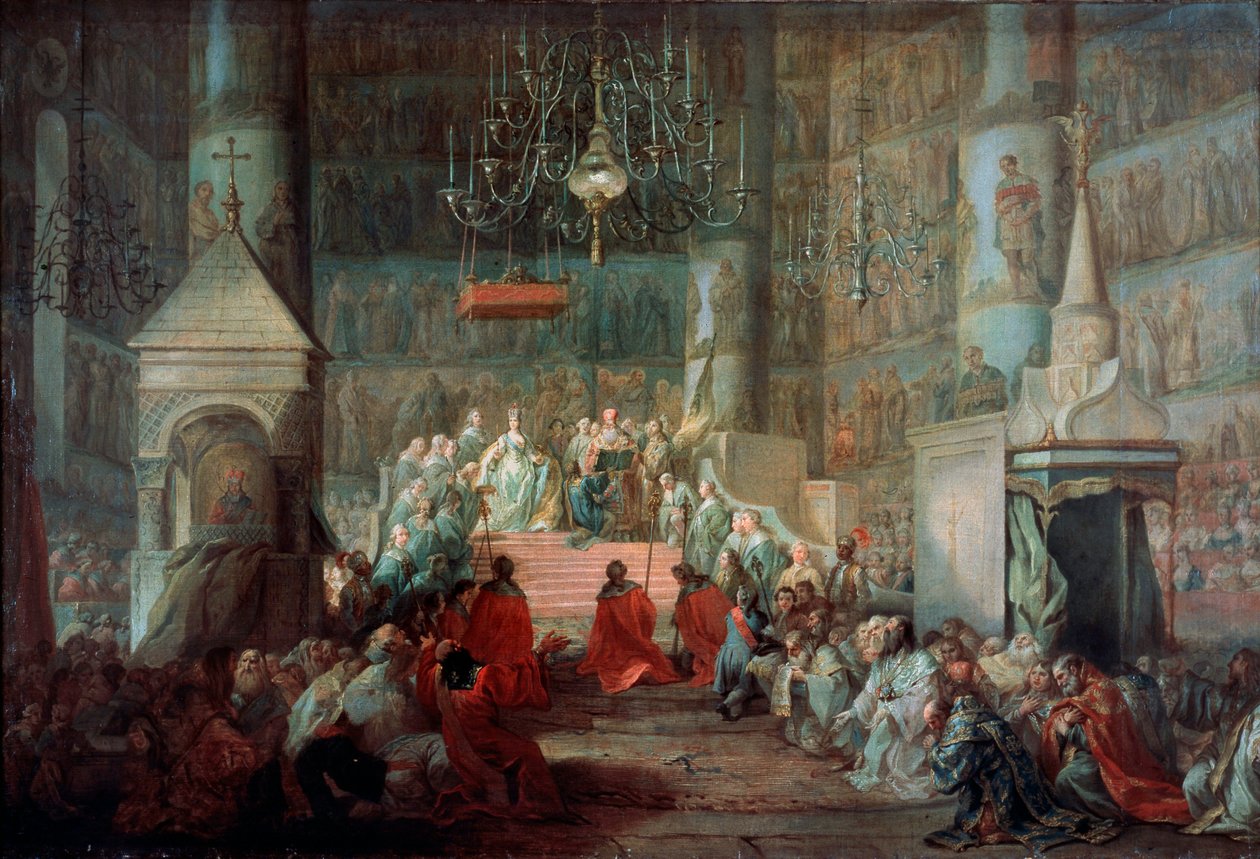 تتويج الإمبراطورة كاثرين الثانية لروسيا في 12 سبتمبر 1762 1777. بواسطة ستيفانو توريلي
