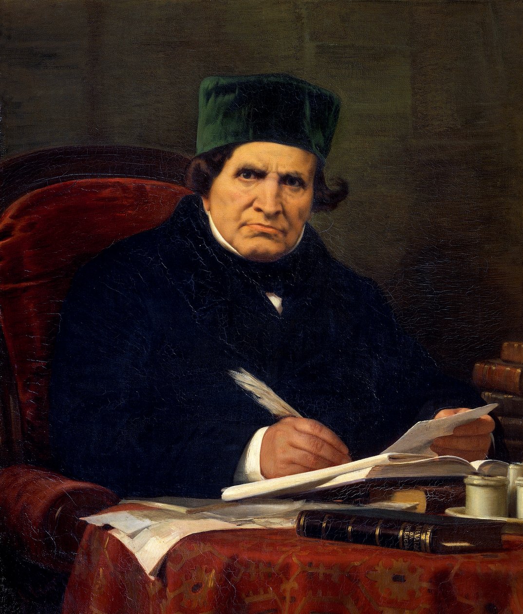 Portrait of Giovan Battista Niccolini, Italian playwright and patriot by Stefano Ussi (1822-1901), oil on canvas, 68x74 cm بواسطة ستيفانو أوسي