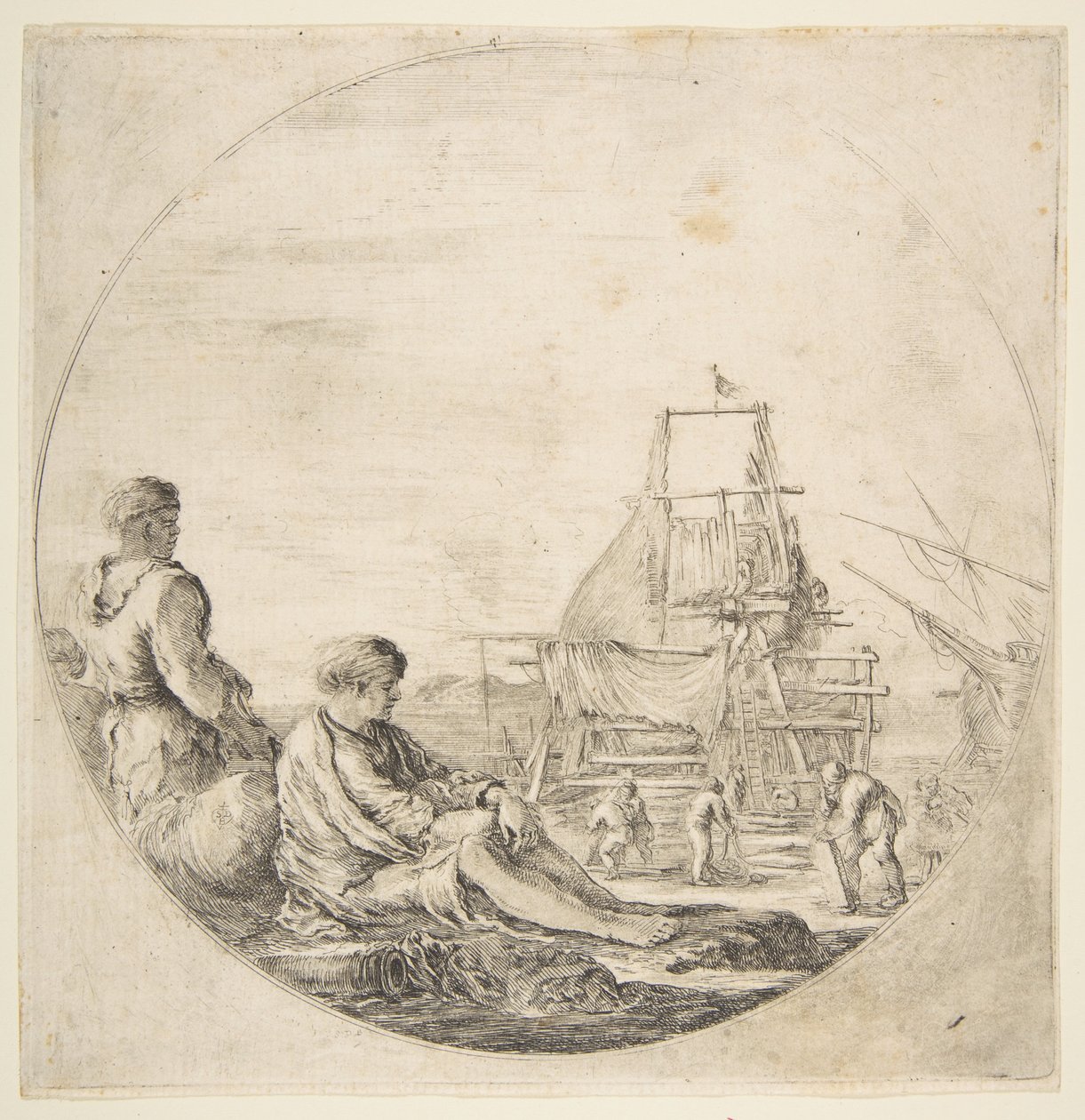 بحار أبيض جالس ، بحار أسود قائم ، كاليفورنيا. 1660. بواسطة ستيفانو ديلا بيلا
