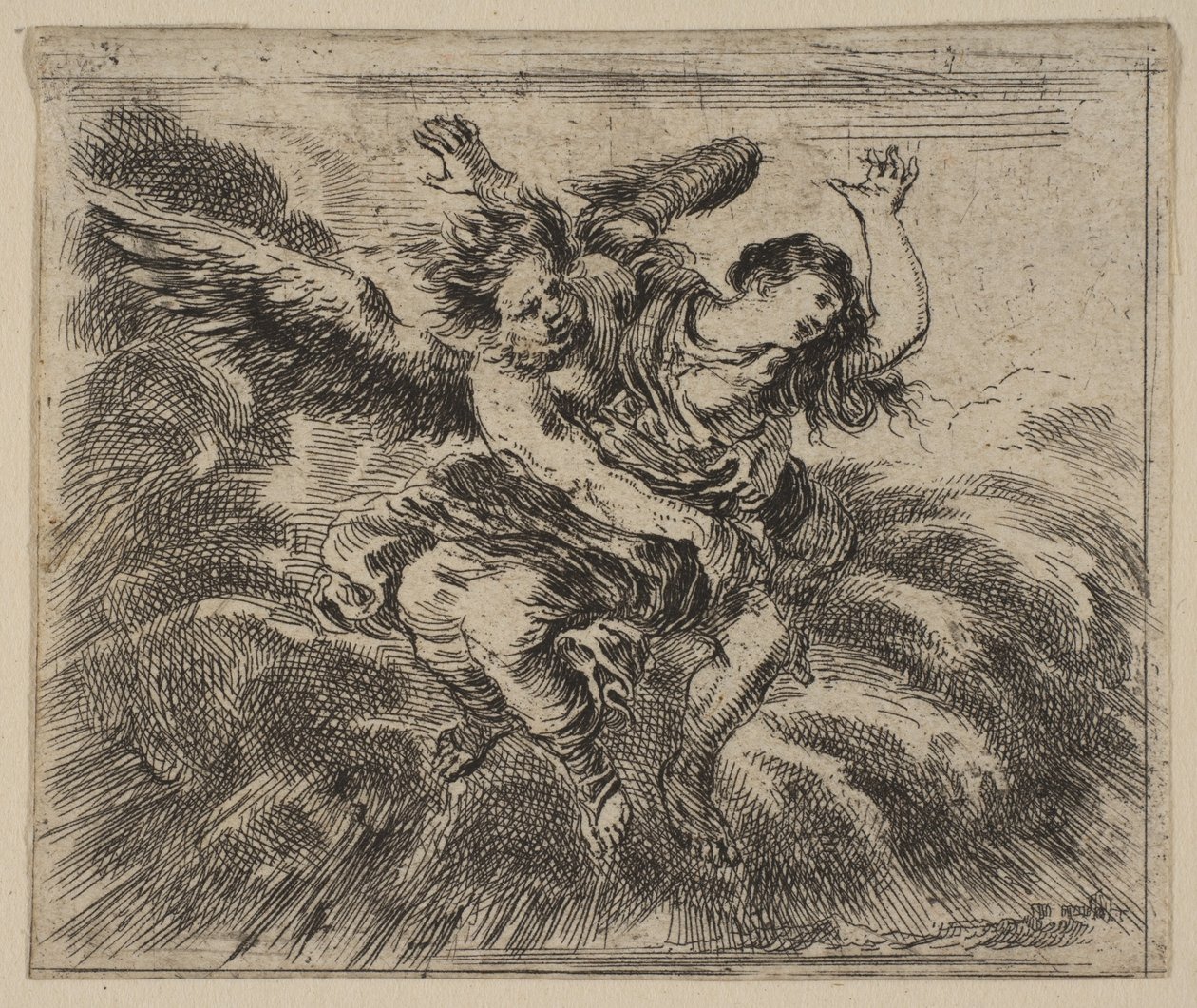 بورياس وأوريثيا ، من Game of Mythology Jeu de la Mythologie ، 1644. بواسطة ستيفانو ديلا بيلا