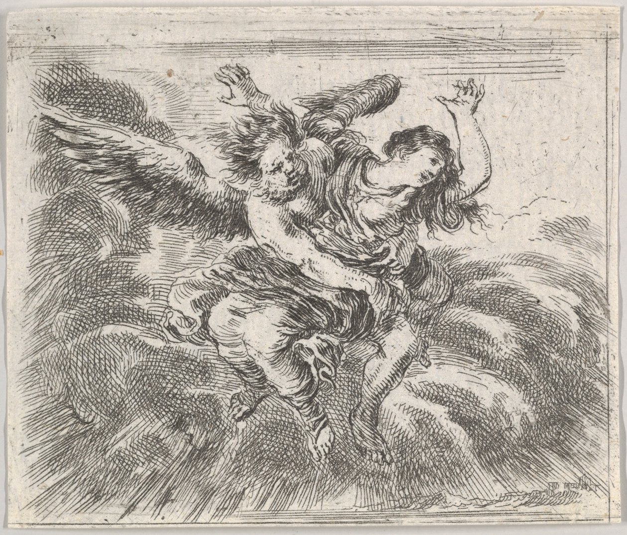 بورياس وأوريثيا ، من Game of Mythology Jeu de la Mythologie ، 1644. بواسطة ستيفانو ديلا بيلا