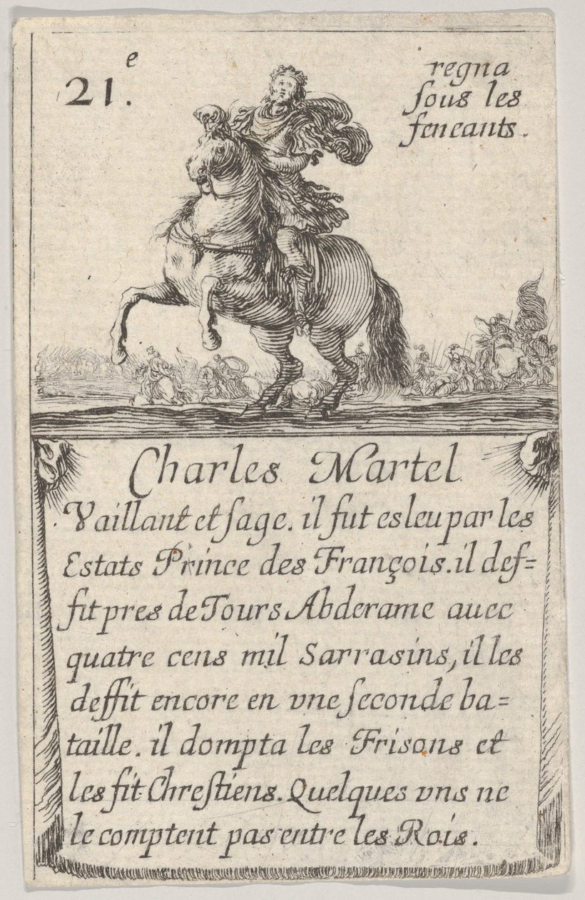 تشارلز مارتل فيلانت وآخرون ... ، من "لعبة ملوك فرنسا" Jeu des Rois de ... ، 1644. بواسطة ستيفانو ديلا بيلا