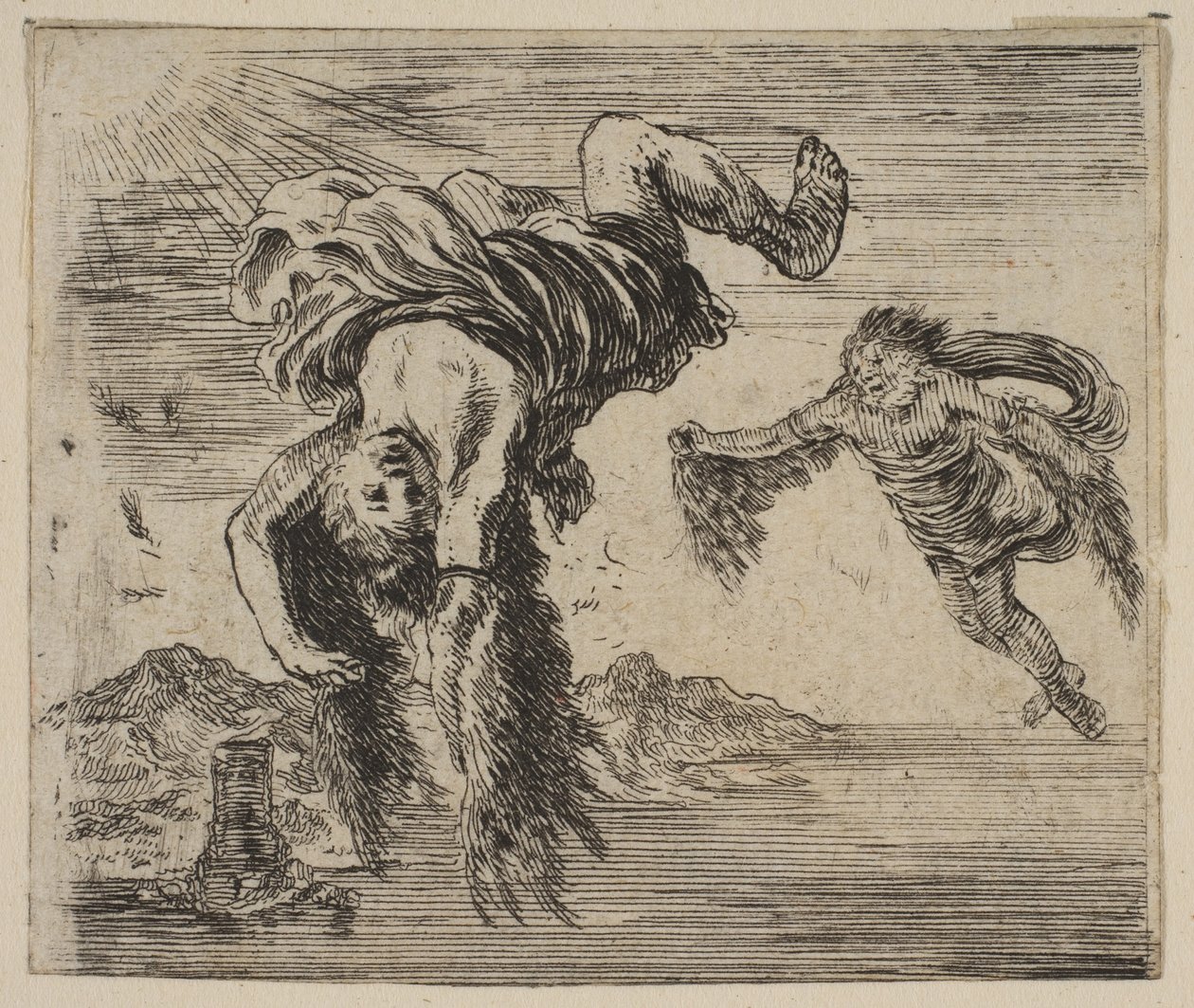 ديدالوس وإيكاروس ، من Game of Mythology Jeu de la Mythologie ، 1644. بواسطة ستيفانو ديلا بيلا