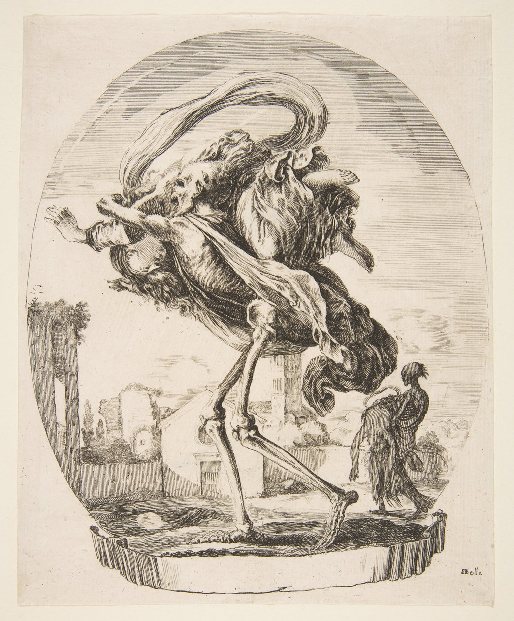 وفاة تحمل امرأة ، من الوفيات الخمسة Les cinq Morts، ca. 1648. بواسطة ستيفانو ديلا بيلا