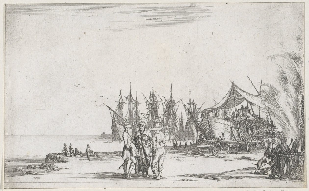 ثلاثة رجال يتحدثون على الرصيف العروض البحرية (عنوان المسلسل) Suite de huit marines (عنوان المسلسل) بواسطة ستيفانو ديلا بيلا
