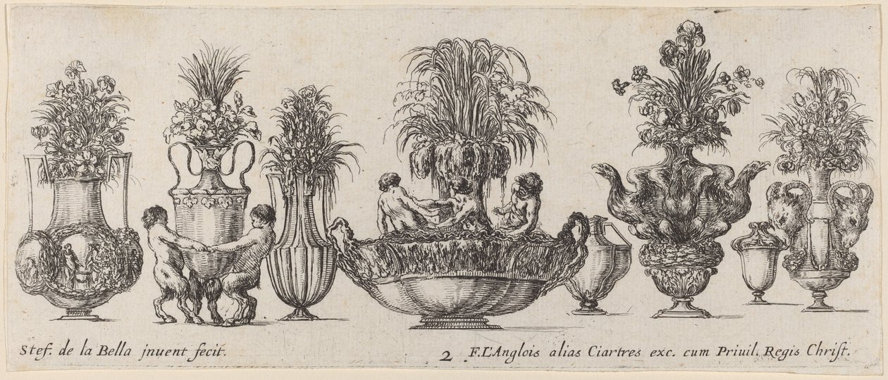 مزهريات رائعة ، ربما عام 1646. بواسطة ستيفانو ديلا بيلا