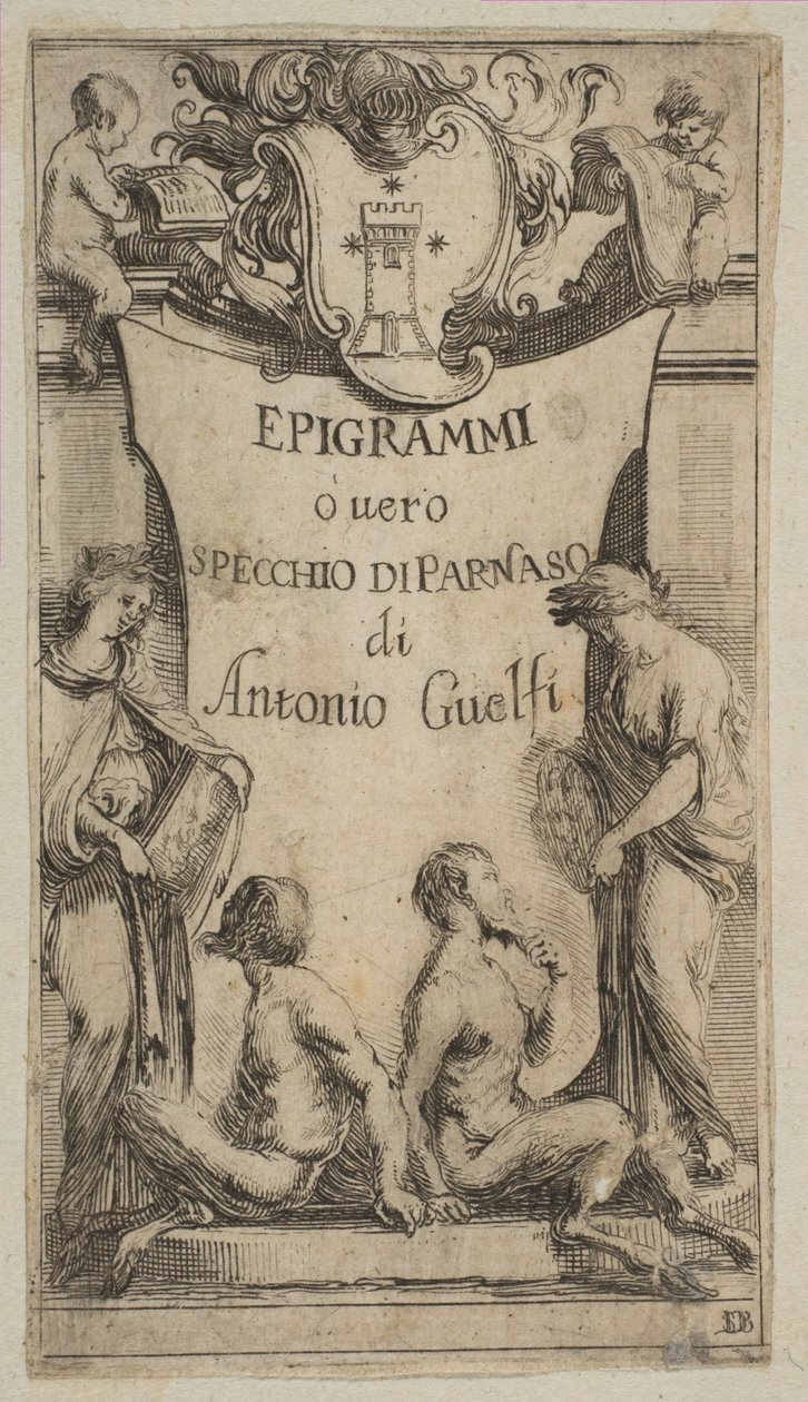 صورة للواجهة لـ Epigrammi de Guelfi ، كاليفورنيا. 1636. بواسطة ستيفانو ديلا بيلا