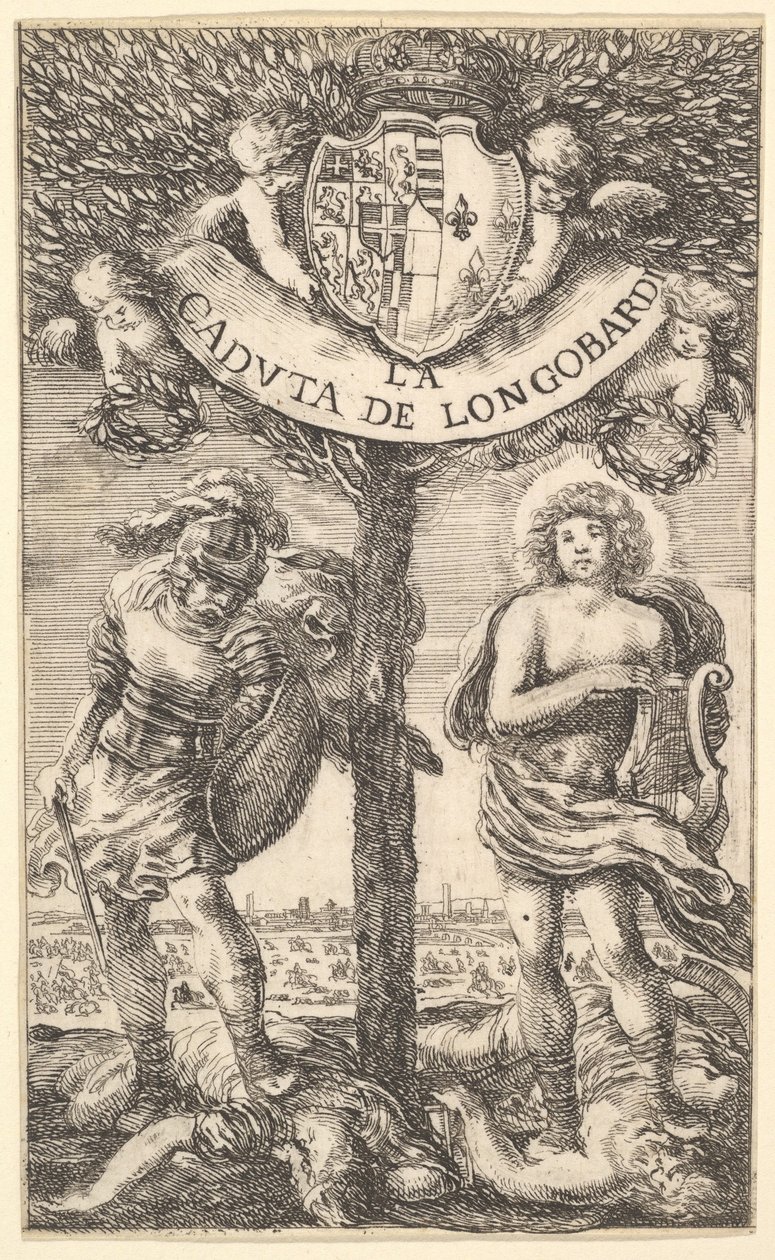واجهة لسقوط Longobardi La Caduta de Longobardi ، قصائد Sigismond B ... ، 1656. بواسطة ستيفانو ديلا بيلا