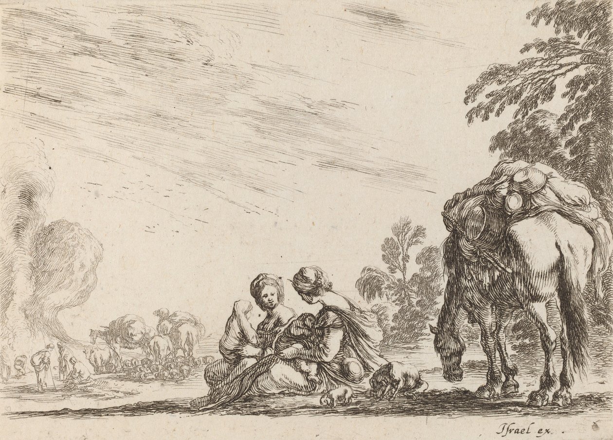 الغجر في الراحة ، 1642. بواسطة ستيفانو ديلا بيلا