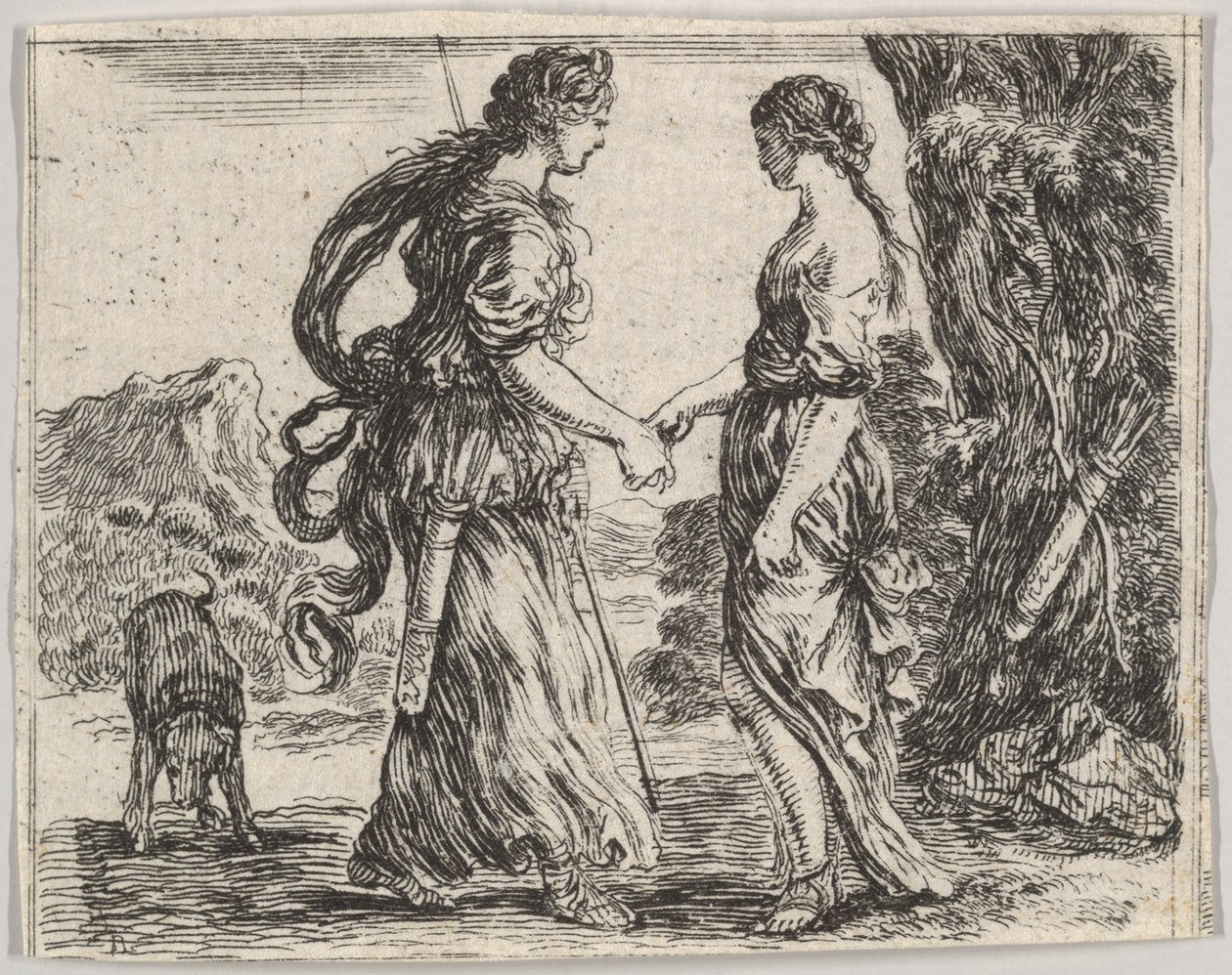 المشتري وكاليستو ، من Game of Mythology Jeu de la Mythologie ، 1644. بواسطة ستيفانو ديلا بيلا