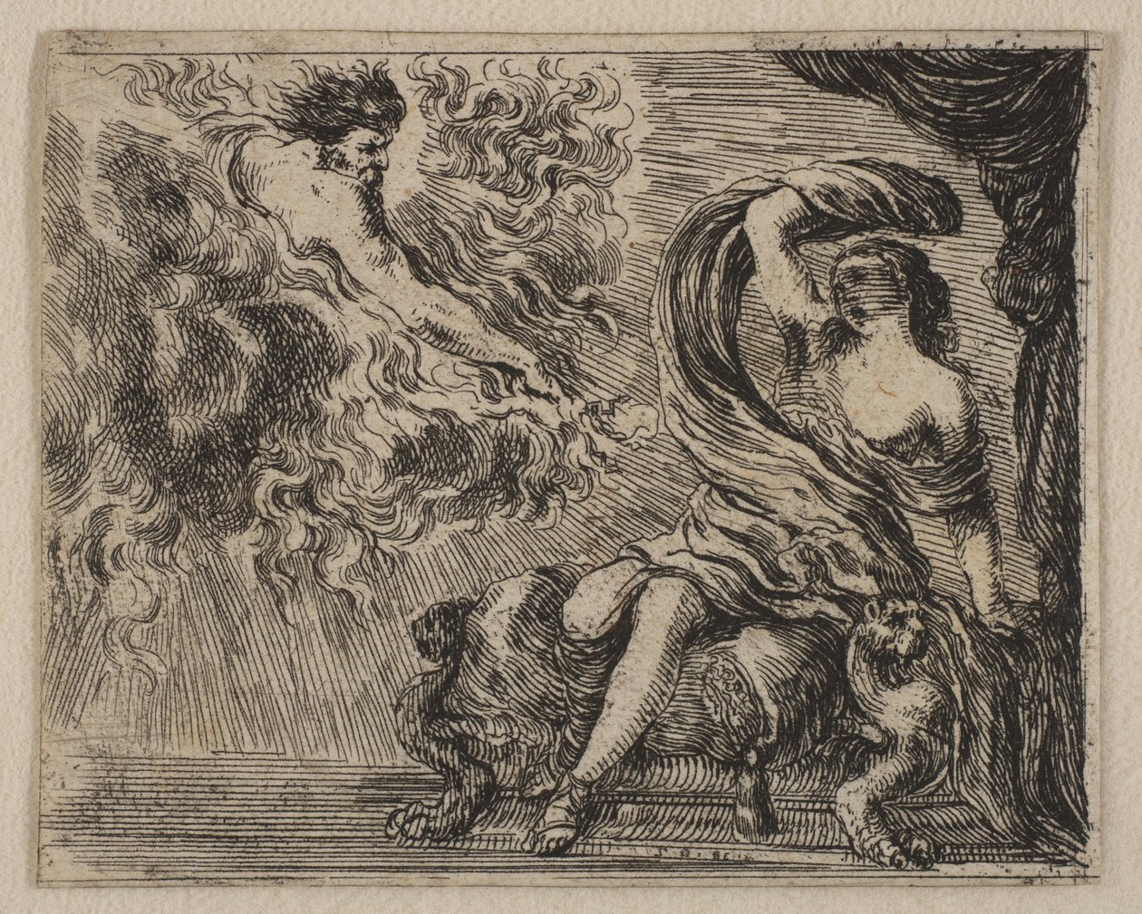 جوبيتر وسيميل ، من Game of Mythology Jeu de la Mythologie ، 1644. بواسطة ستيفانو ديلا بيلا