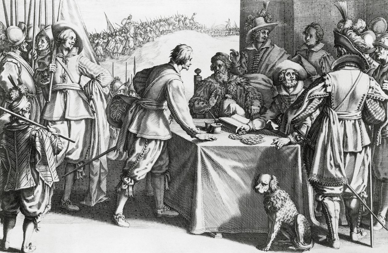 دفع المرتزقة ، نقش لستيفانو ديلا بيلا (1610-1664) بواسطة ستيفانو ديلا بيلا
