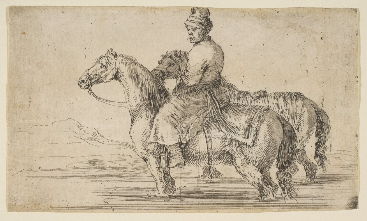 الخيول البولندية للاستحمام العريس ، كاليفورنيا. 1662. بواسطة ستيفانو ديلا بيلا