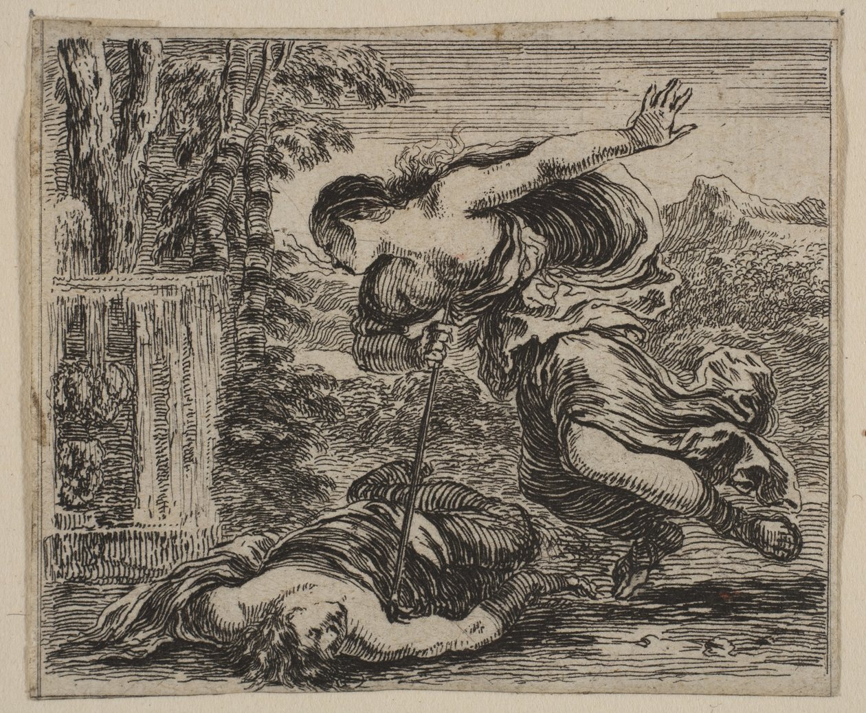 Pyramus and Thisbe ، من Game of Mythology Jeu de la Mythologie ، 1644. بواسطة ستيفانو ديلا بيلا