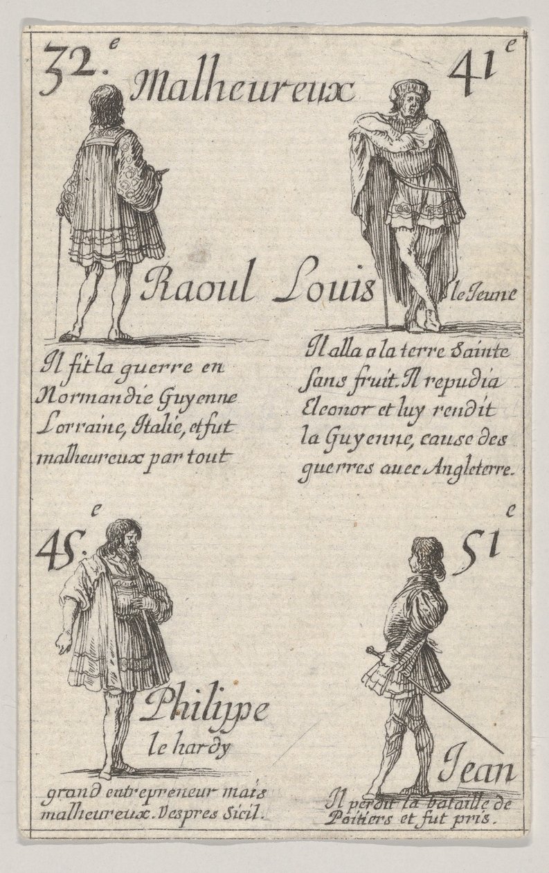 راؤول ... Louis le Jeune ... ، من Game of the Kings of France Jeu des Rois de France ، 1644. بواسطة ستيفانو ديلا بيلا