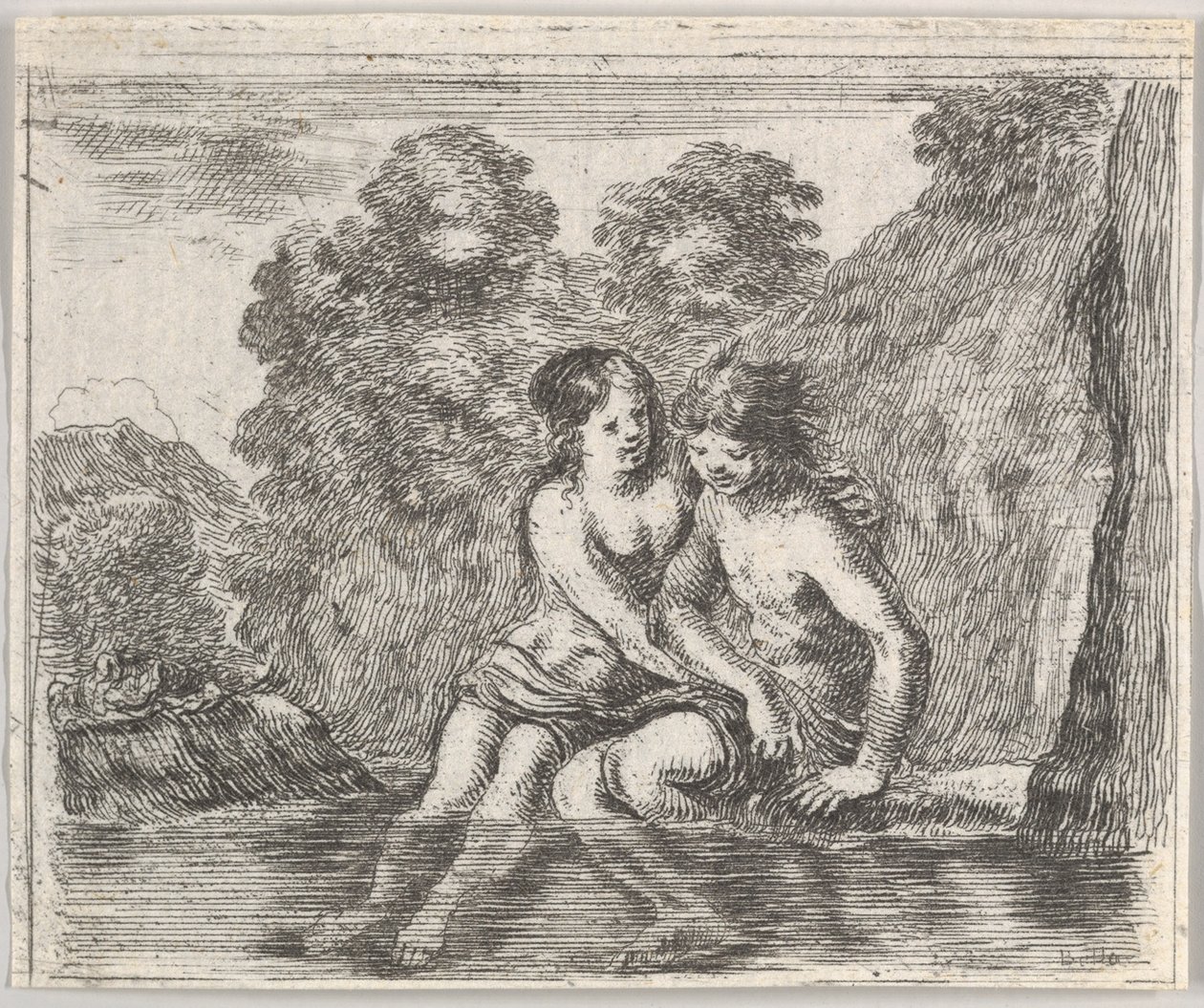 Salmacis و Hermaphrodite ، من Game of Mythology Jeu de la Mythologie ، 1644. بواسطة ستيفانو ديلا بيلا