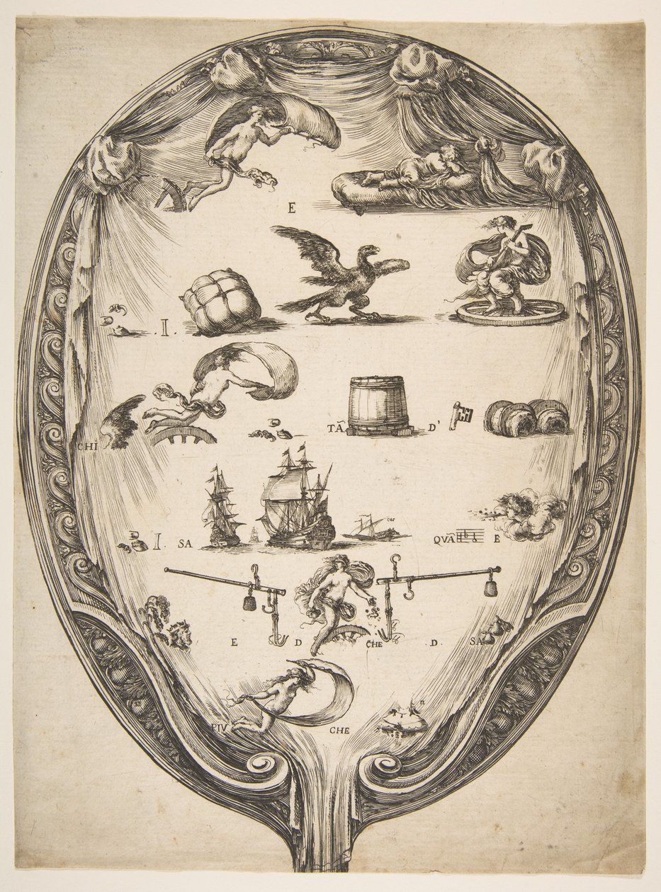شاشة مع Rebus of Fortune ، كاليفورنيا. 1639. بواسطة ستيفانو ديلا بيلا