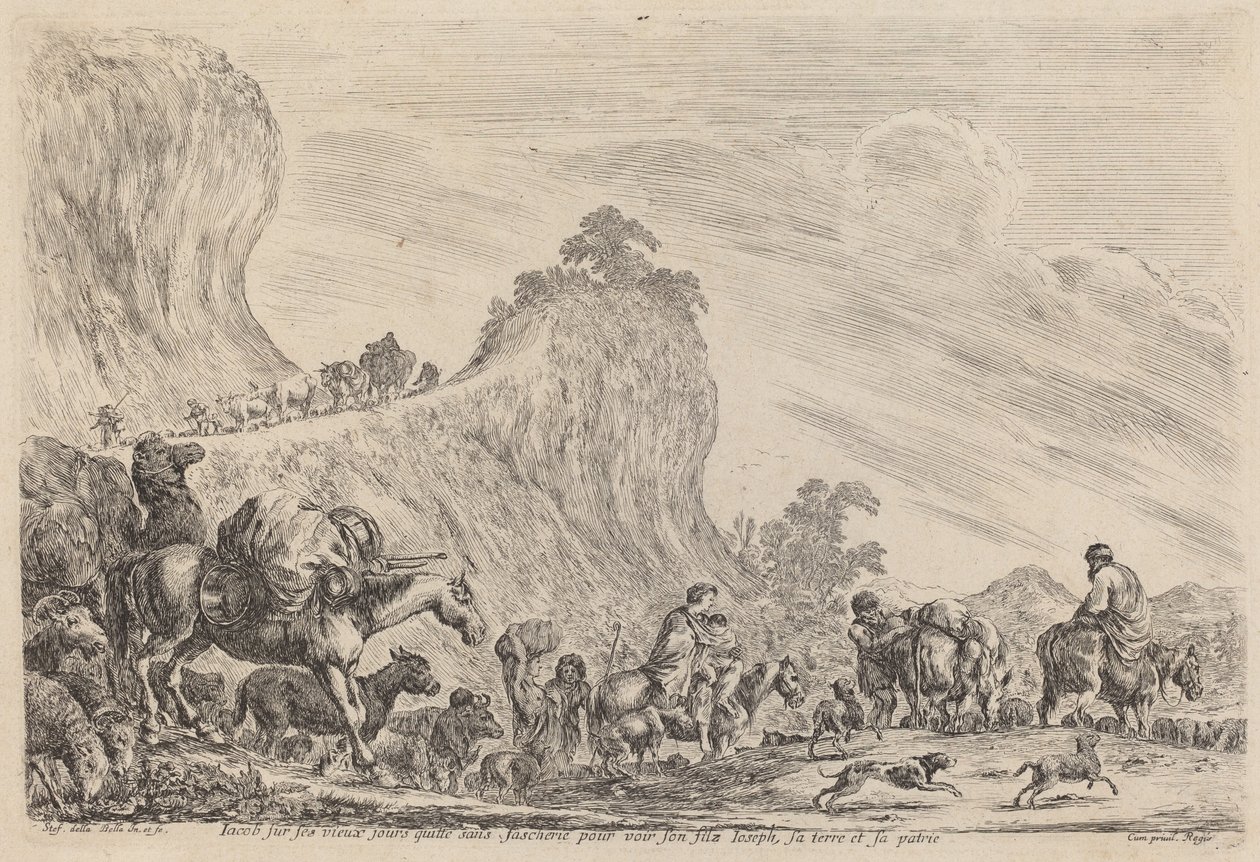 نياحة يعقوب إلى مصر ، على الأرجح عام 1647. بواسطة ستيفانو ديلا بيلا