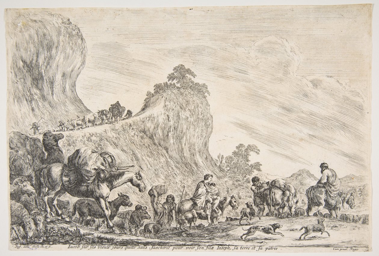 رحلة يعقوب في مصر ، كاليفورنيا. 1647. بواسطة ستيفانو ديلا بيلا