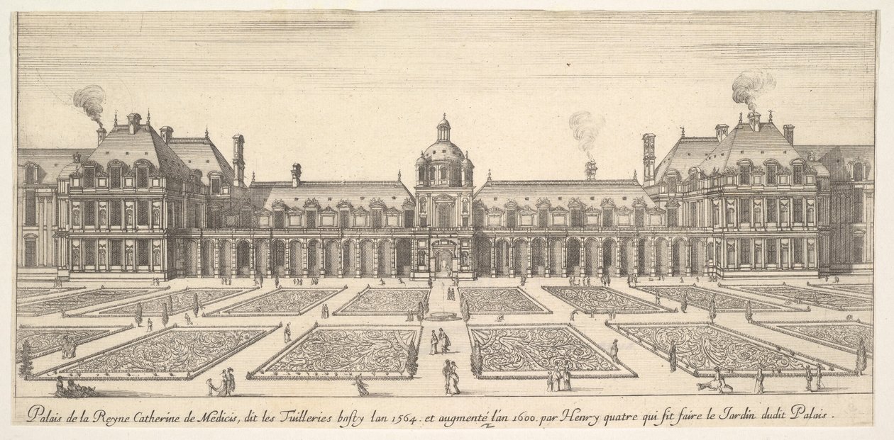 قصر كاثرين دي ميديشي ، ودعا Tuilleries ، من وجهات نظر مختلفة من الملاحظة ... ، 1649-51. بواسطة ستيفانو ديلا بيلا