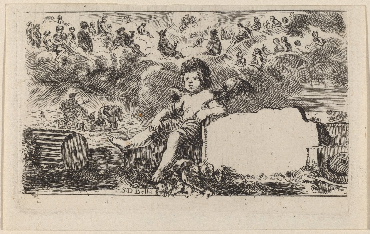 صفحة العنوان لـ Game of Mythology ، 1644. بواسطة ستيفانو ديلا بيلا