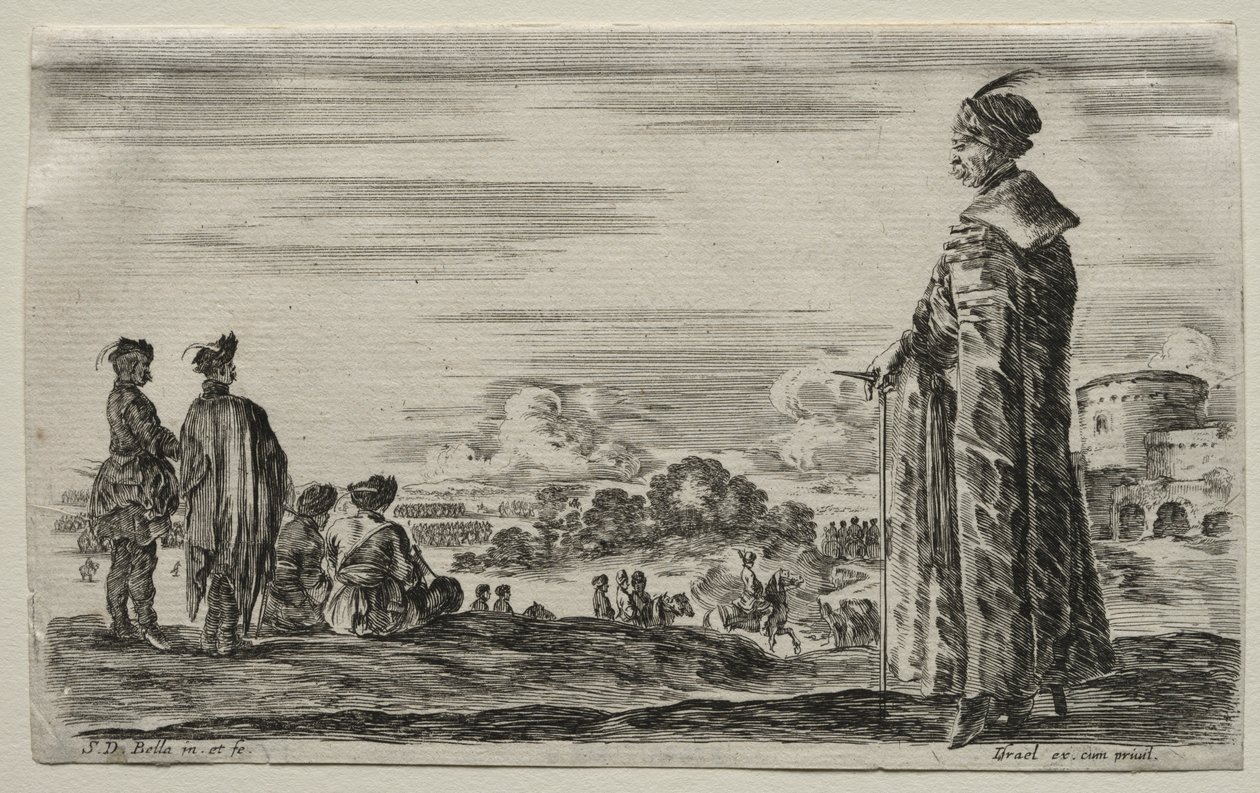 شخصيات مختلفة ومناظر طبيعية: مجموعة من السادة البولنديين ، 1649. بواسطة ستيفانو ديلا بيلا