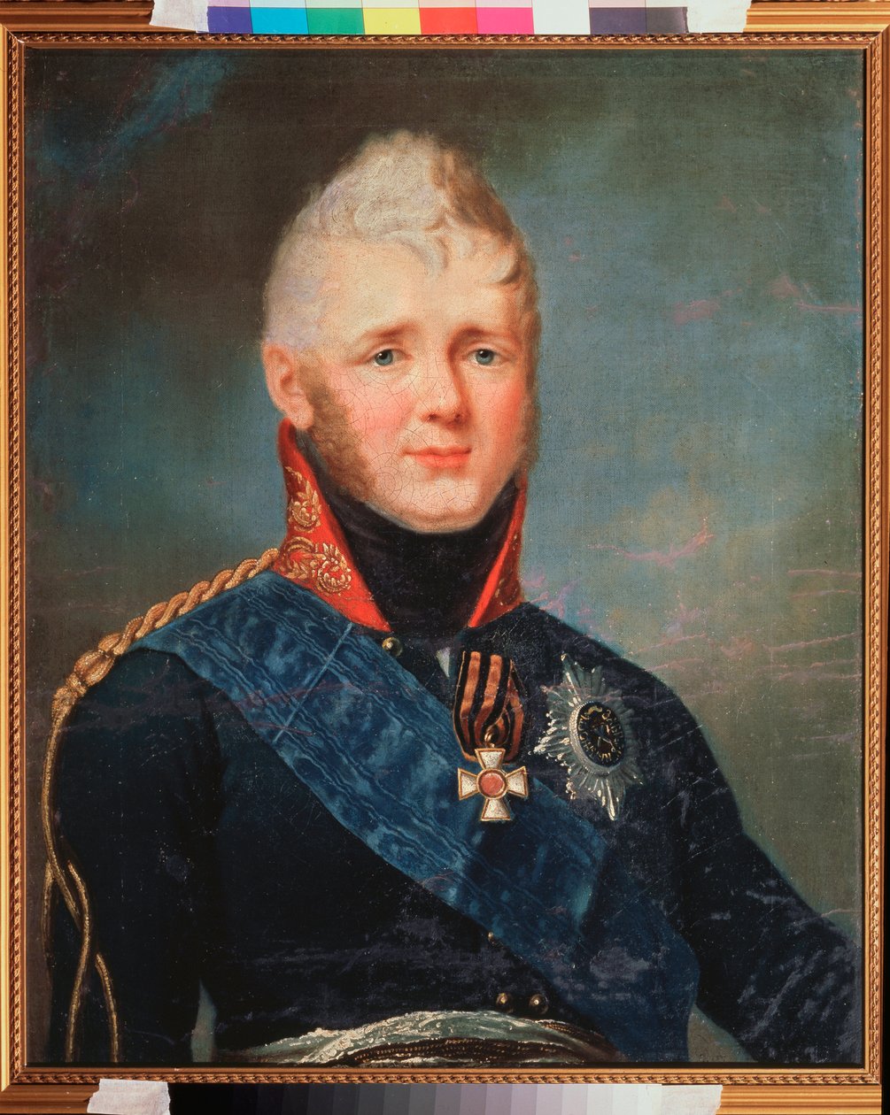 صورة للإمبراطور ألكسندر الأول ، قيصر روسيا (1777-1825). لوحة لستيبان سيميونوفيتش شتشوكين (شتشوكين) (1762-1828) ، زيت على قماش ، بعد 1805. الفن الروسي في القرن التاسع عشر. متحف الدولة الخامس تروبينين ، موسكو. بواسطة ستيبان سيمينوفيتش شتشوكين