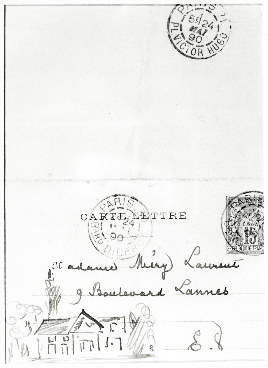 مغلف برسومات من Stéphane Mallarmé إلى Méry Laurent ، 1890 بواسطة ستيفان مالارم