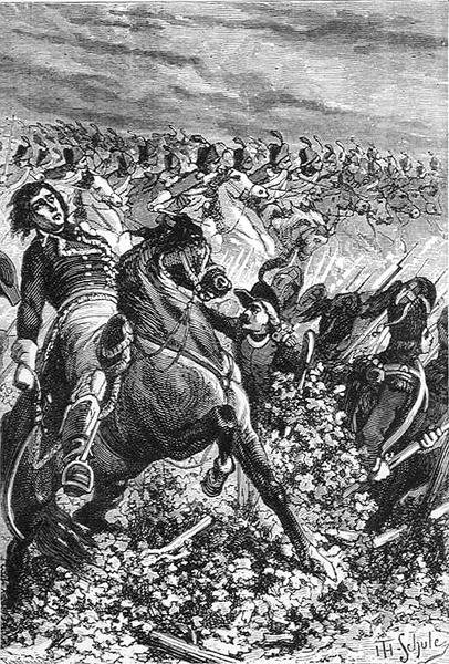 معركة مارينغو ، نقشها شولر ، جول ثيوفيل (1821-1878) ، من "تاريخ فرنسا" ، بقلم إميل دي بونيشوز ، نشره وارد ، لوك أند كو ، لندن (نقش) بواسطة ستيفان بانيميكر