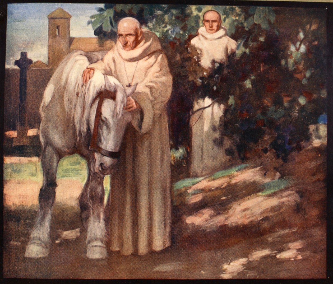 القديس كولومبا ، رسم توضيحي من "The Mighty Army" بقلم Winifred M. Letts ، حانة. 1912 (لون ليثو) بواسطة ستيفن ريد