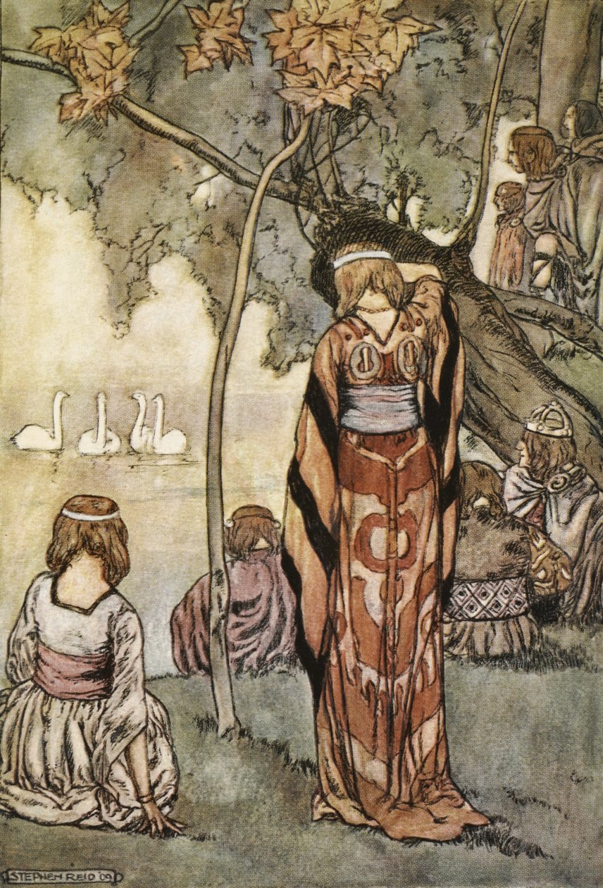 لقد صنعوا معسكرًا وغنى لهم البجع ، رسمًا توضيحيًا من `` The High Deeds of Finn ، وغيرها من الروايات البردية في أيرلندا القديمة 