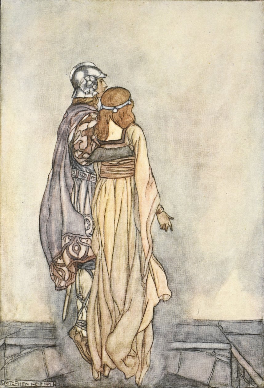انتفضوا في الهواء ، رسمًا توضيحيًا من `` The High Deeds of Finn، and Other Bardic Romances of Ancient Ireland 