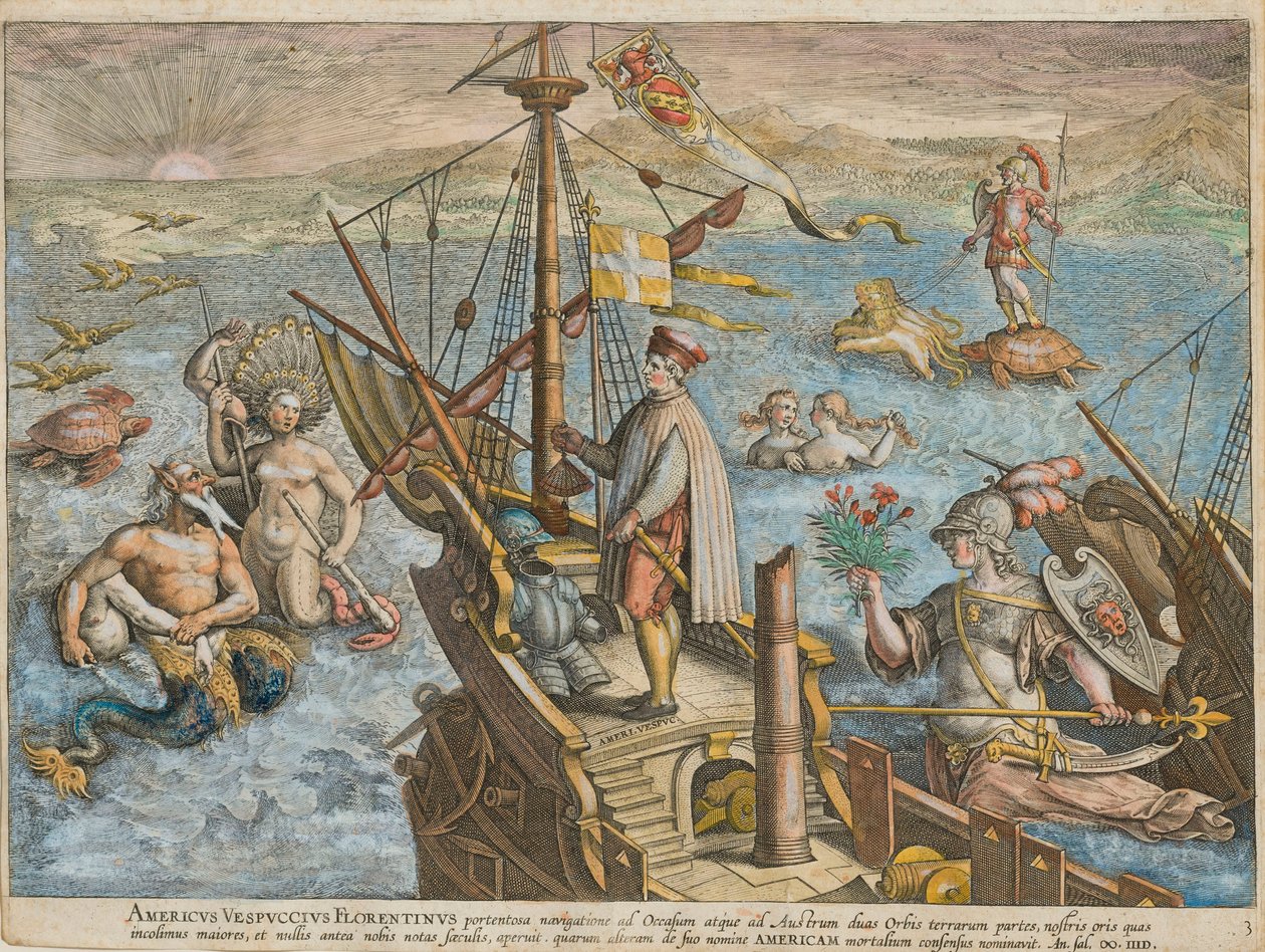 استعادة Amerigo Vespucci لأمريكا ، 1591. بواسطة سترادانوس