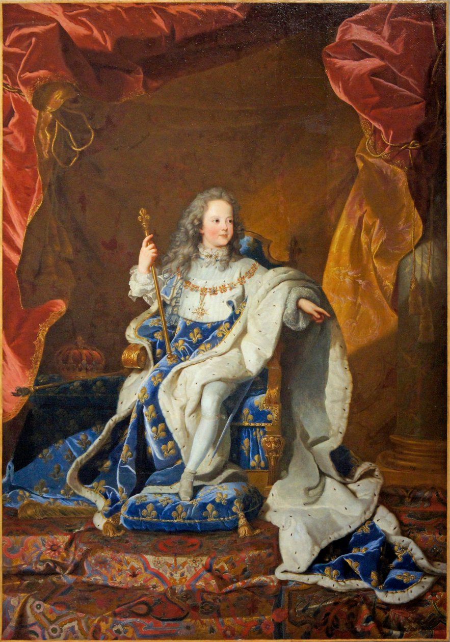 صورة رسمية لـ Louis XV في زي التتويج بواسطة استوديو Hyacinthe Rigaud
