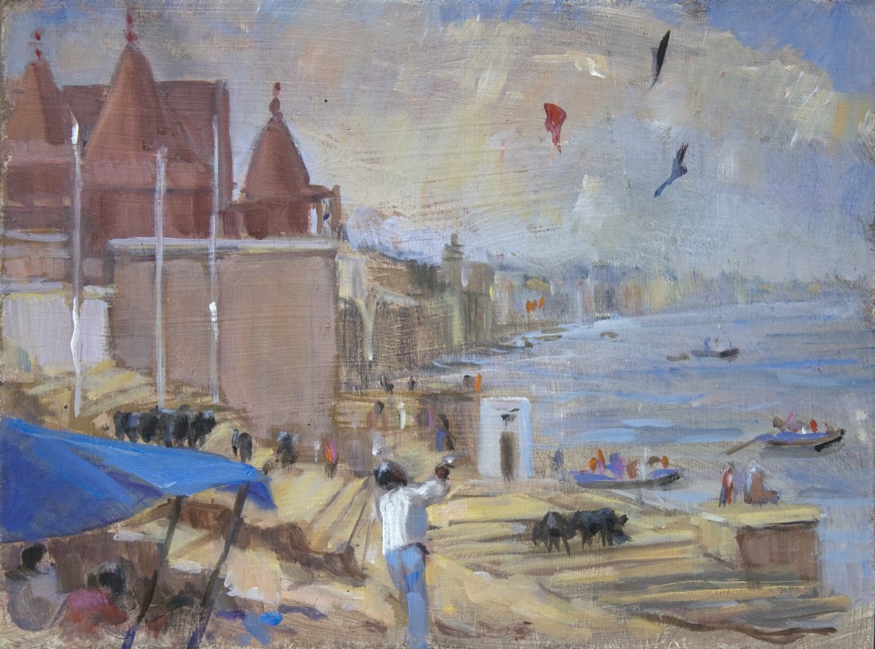 طائرة ورقية تحلق في فاراناسي ، 2012 ، بواسطة سو ويلز
