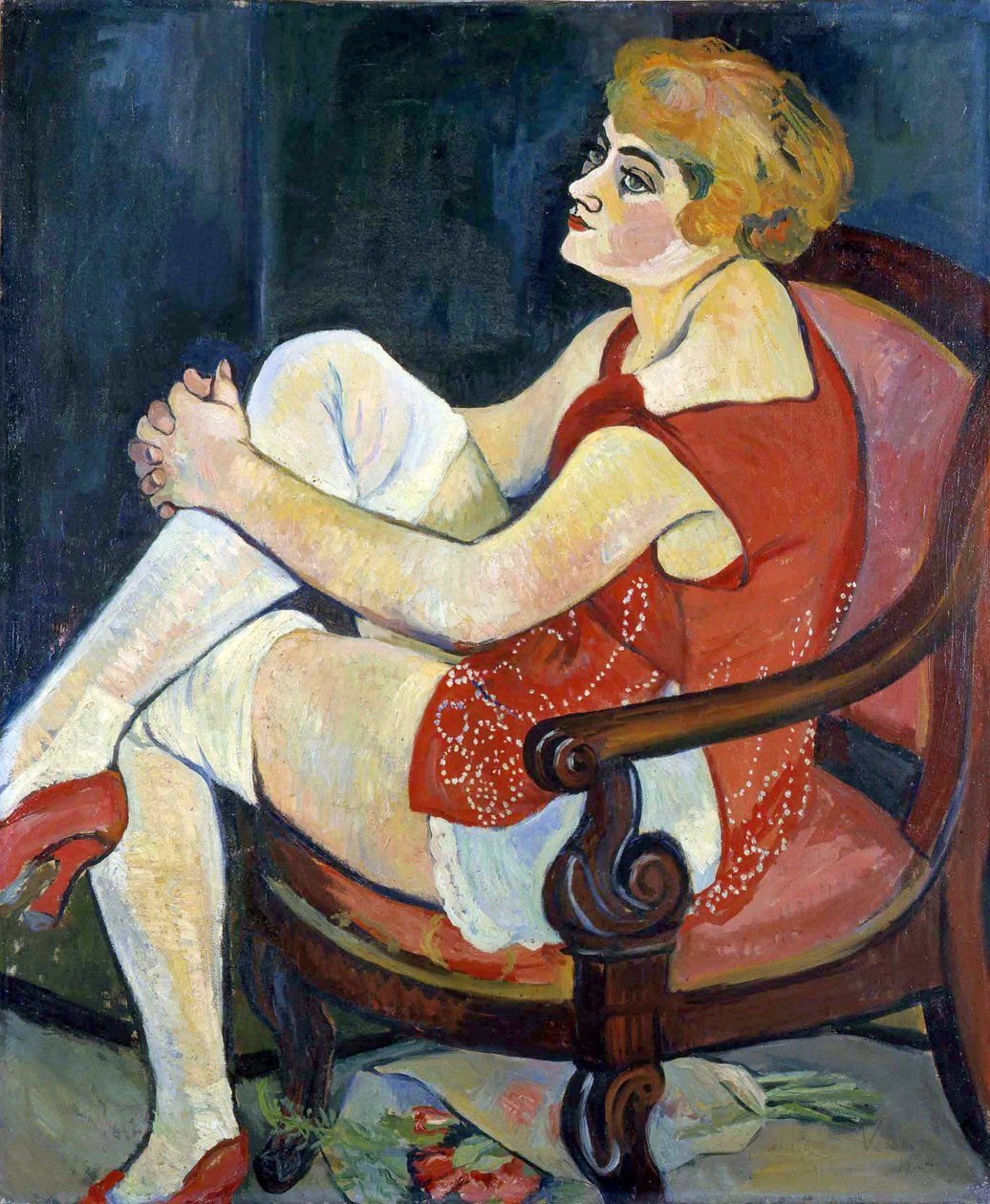 امرأة مع جوارب بيضاء ، 1924. بواسطة سوزان فالادون