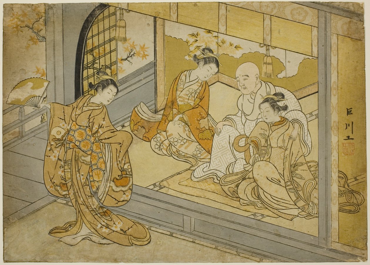 Hotoke Gozen الرقص قبل Taira no Kiyomori بواسطة سوزوكي هارونوبو