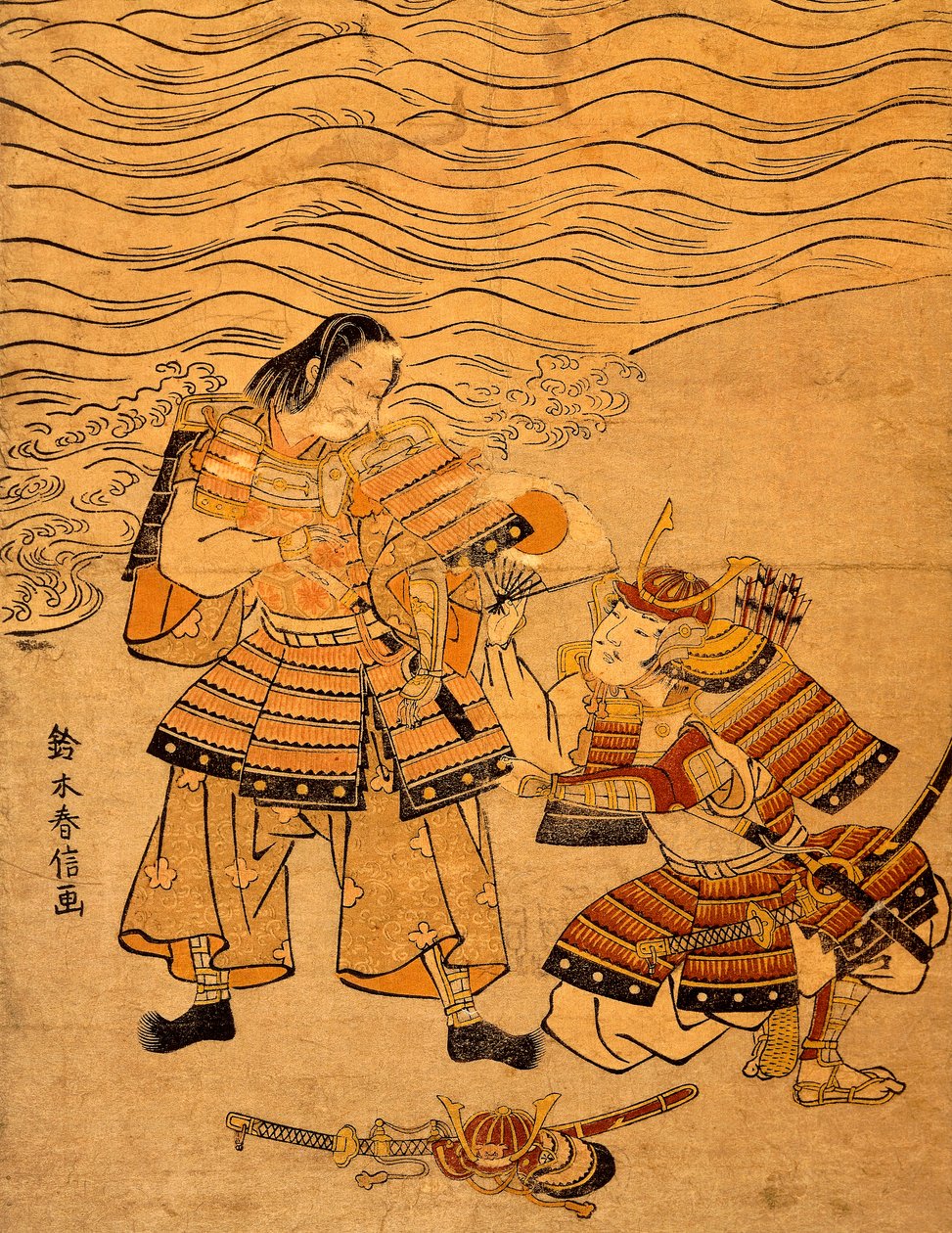 Kumagai Naozane و Taira no Atsumori ، حلقة من الحرب بين Taira و Minamoto بواسطة سوزوكي هارونوبو
