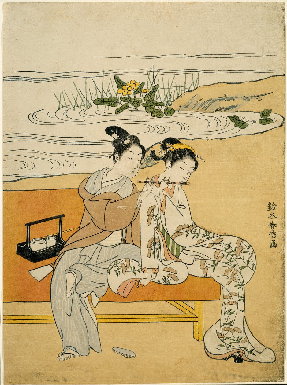 عشاق يلعبون نفس Fute (محاكاة ساخرة لـ Xuanzong و Yang Guifei) بواسطة سوزوكي هارونوبو