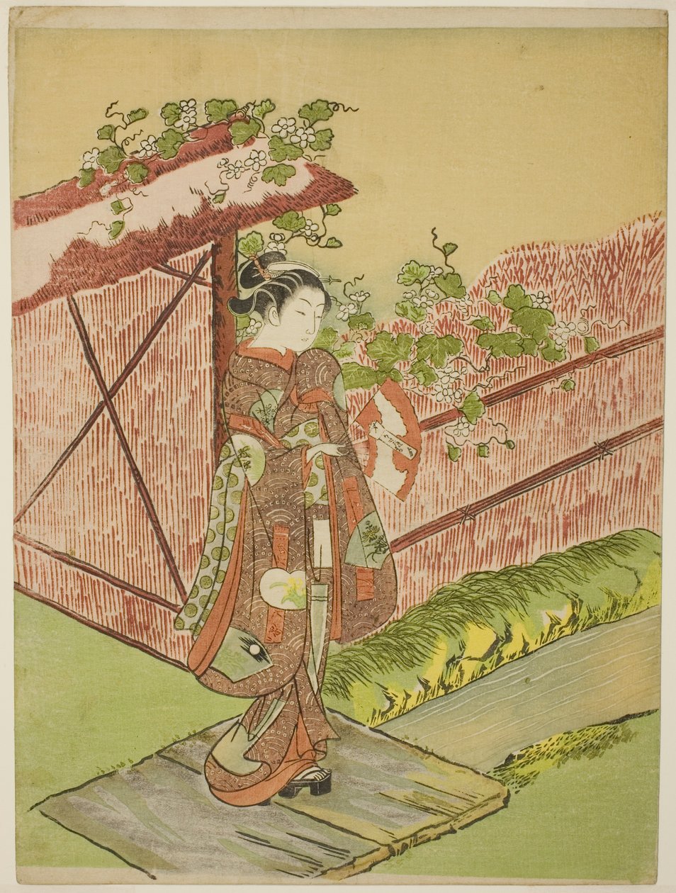 لقاء حبيبها (محاكاة ساخرة لفصل Yugao من "Tale of Genji") بواسطة سوزوكي هارونوبو