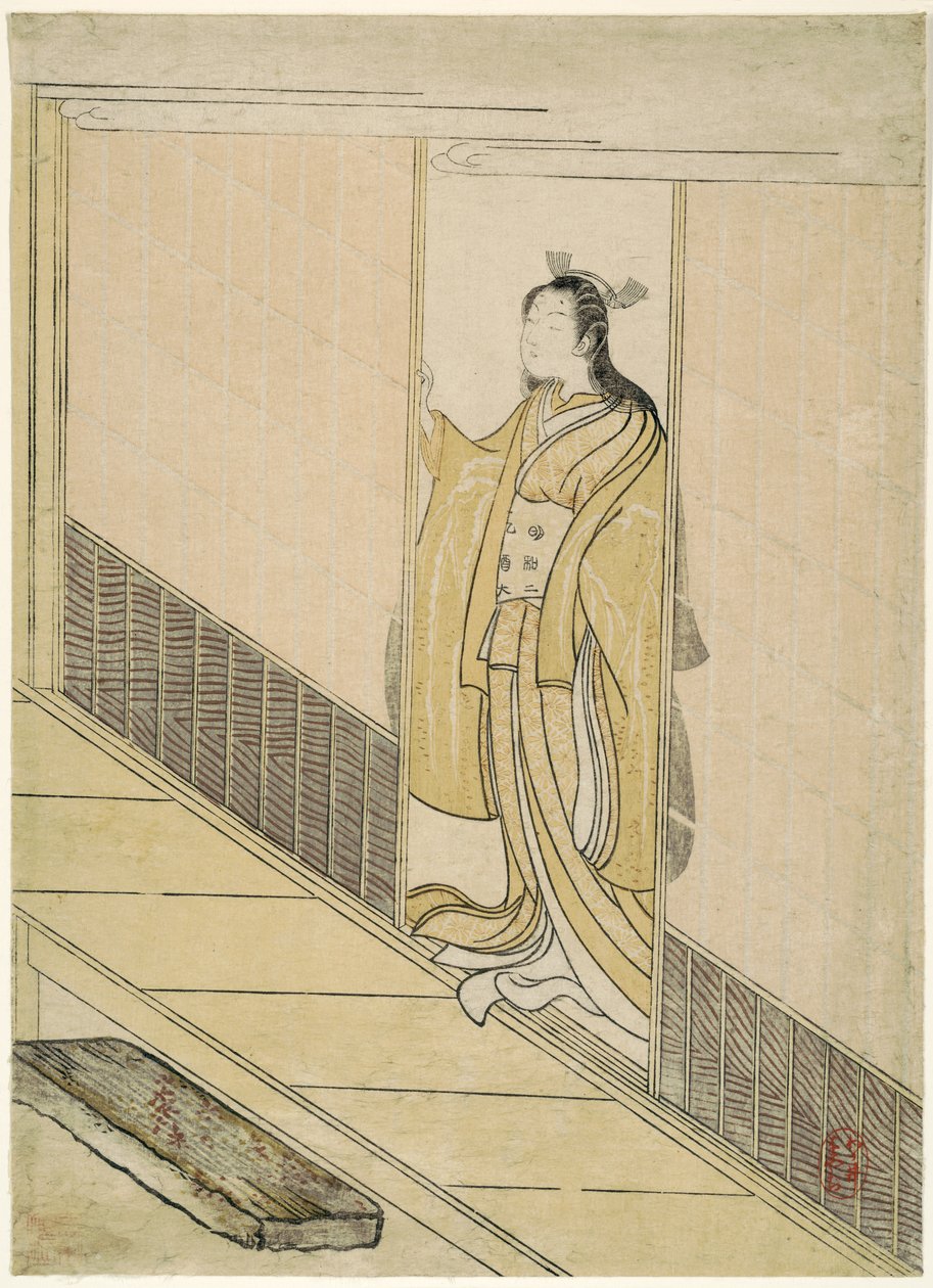 محاكاة ساخرة لـ Kawachi-goe من "Tales of Ise" ، 1765 بواسطة سوزوكي هارونوبو