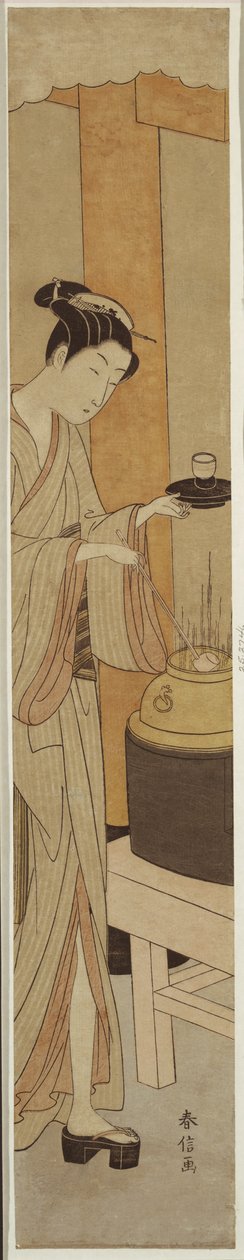 النادلة أوسين من Kagiya Teahouse بواسطة سوزوكي هارونوبو