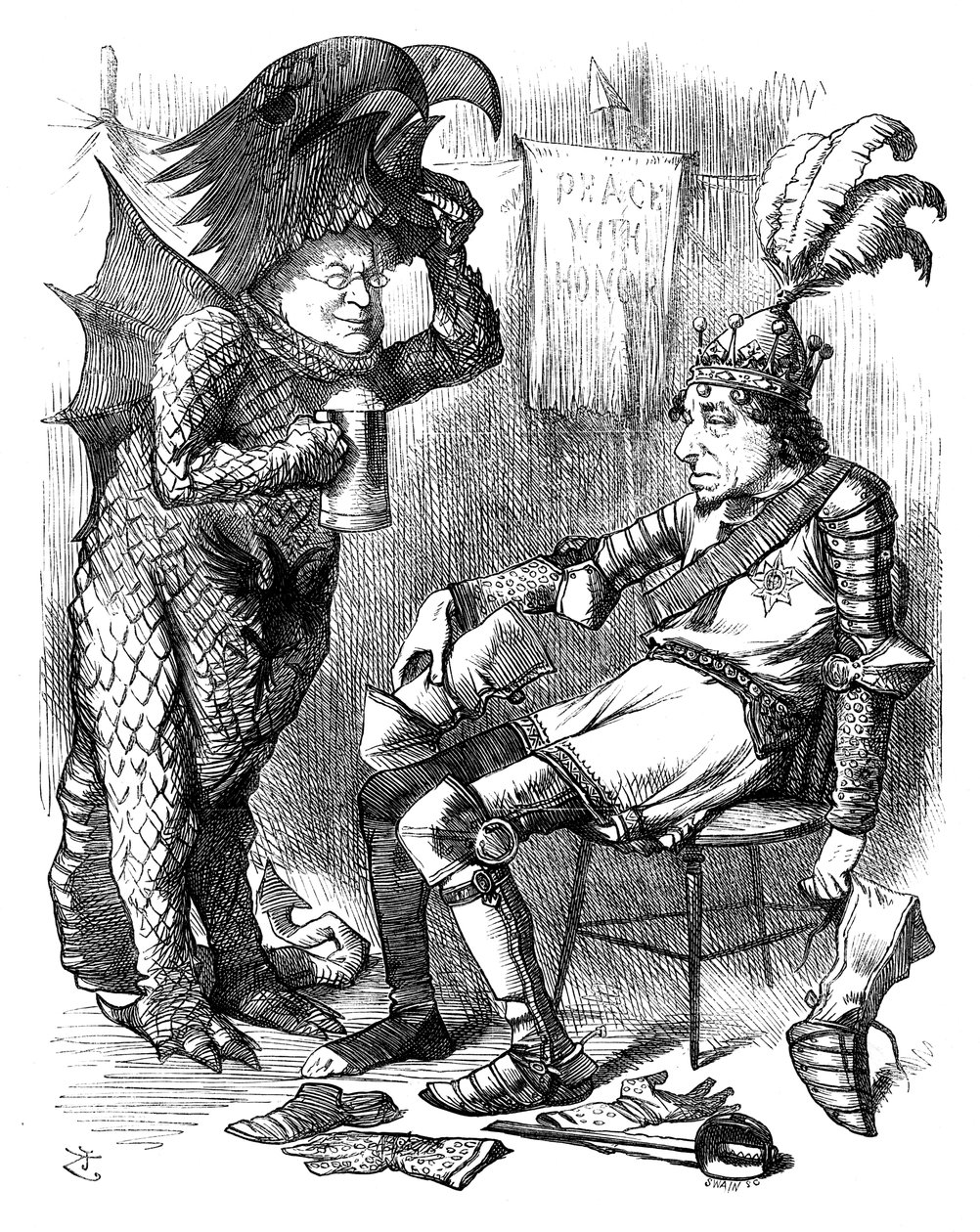 سانت جورج والتنين بعد العرض ، 1878. بواسطة سوين