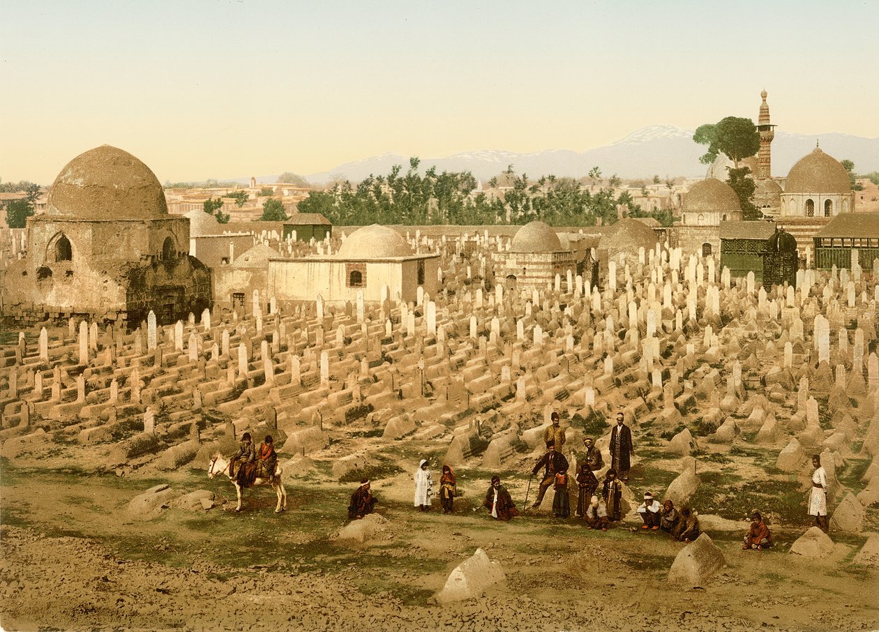 مقبرة ميدان ، دمشق ، 1880-1900 (فوتوكروم) بواسطة المصور السويسري